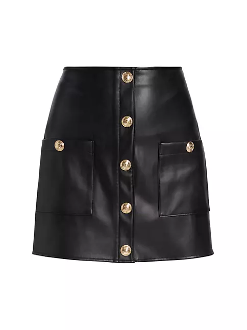 Shop L'AGENCE Truman Faux Leather Miniskirt | Saks Fifth Avenue