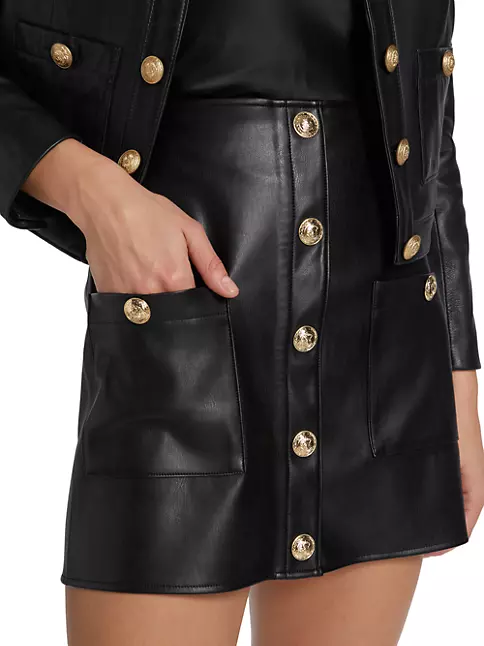 Shop L'AGENCE Truman Faux Leather Miniskirt | Saks Fifth Avenue