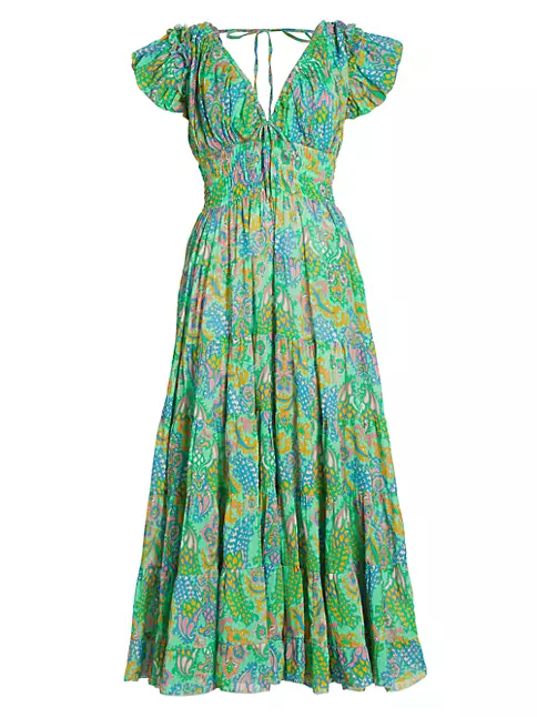 Shop Love the Label Caroline Cotton Paisley Maxi Dress | Saks Fifth Avenue