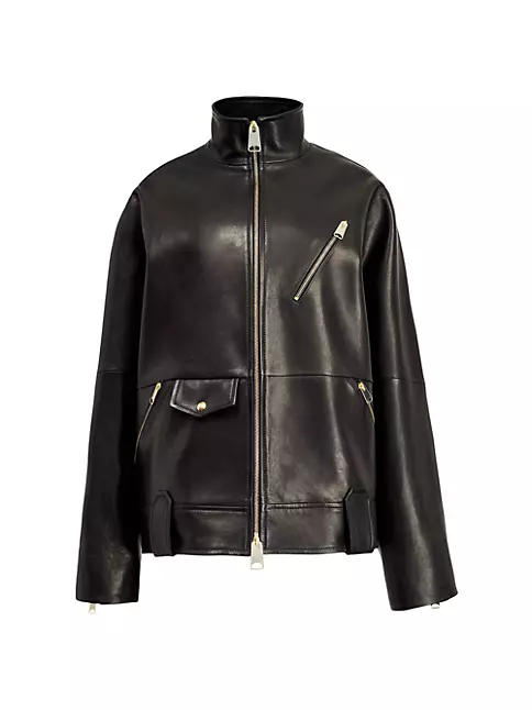 Shop Khaite Shallin Leather Jacket | Saks Fifth Avenue