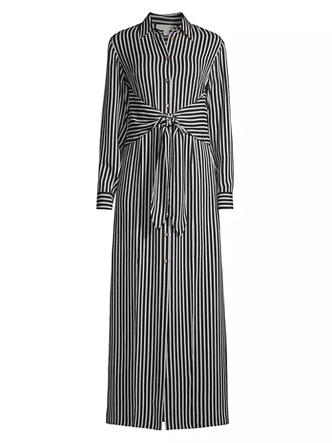 Shop MICHAEL Michael Kors Striped Tie-Waist Shirtdress | Saks Fifth Avenue