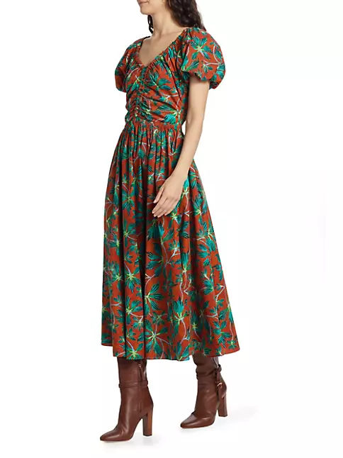 Shop Ulla Johnson Cecile Moonflower Poplin Midi-Dress | Saks Fifth Avenue