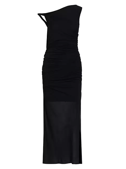 Shop Helmut Lang Asymmetric Twisted Midi-Dress | Saks Fifth Avenue