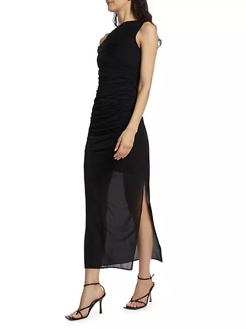 Shop Helmut Lang Asymmetric Twisted Midi-Dress | Saks Fifth Avenue