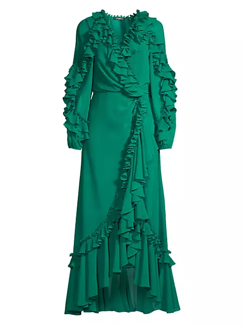 Shop Ungaro Leah Ruffle Long-Sleeve Maxi Dress | Saks Fifth Avenue