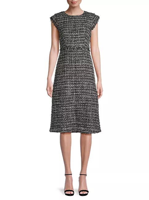 Shop Donna Karan New York City Mist Tweed Sheath Midi-Dress | Saks ...