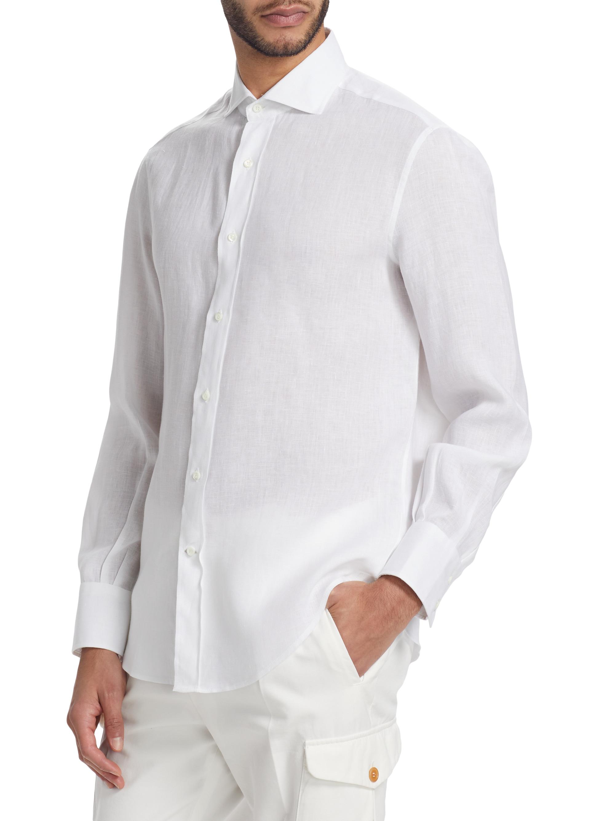 Linen Button-Front Shirt