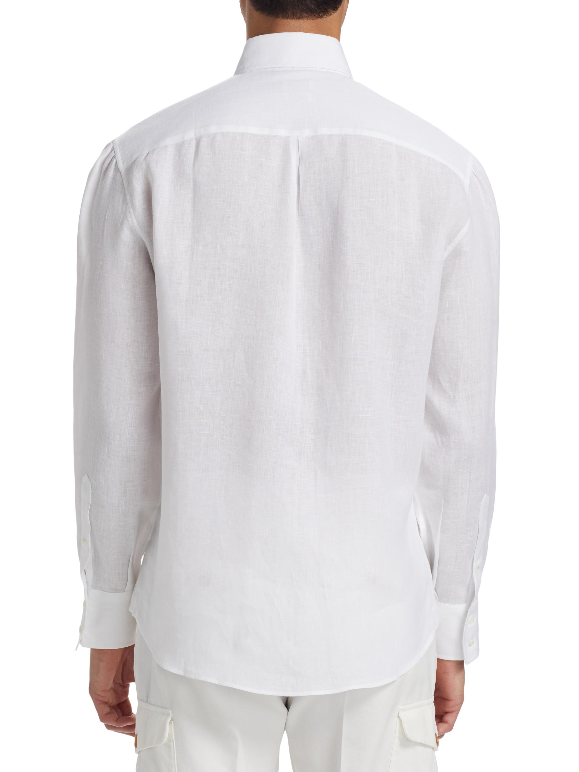 Linen Button-Front Shirt