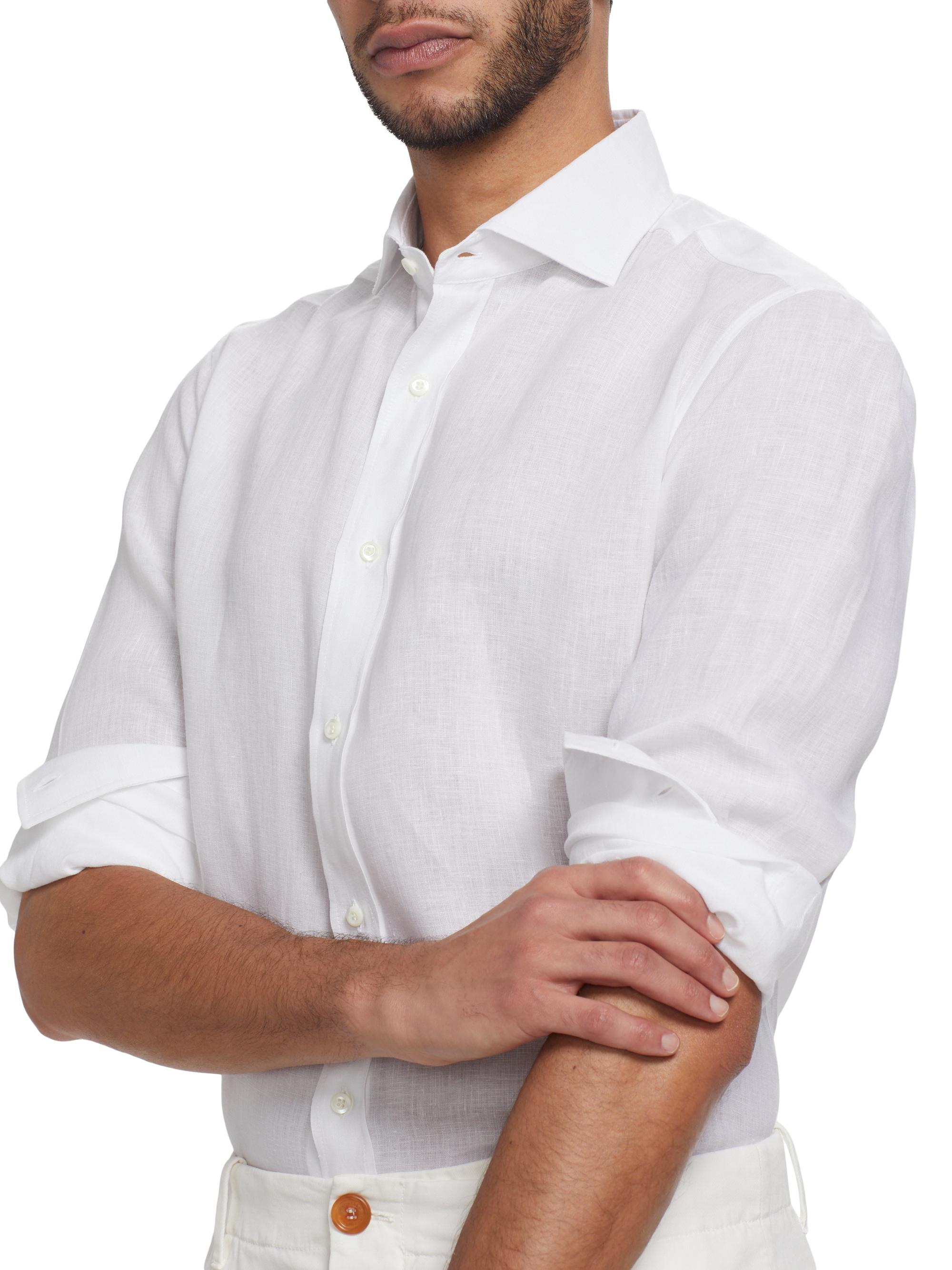 Linen Button-Front Shirt