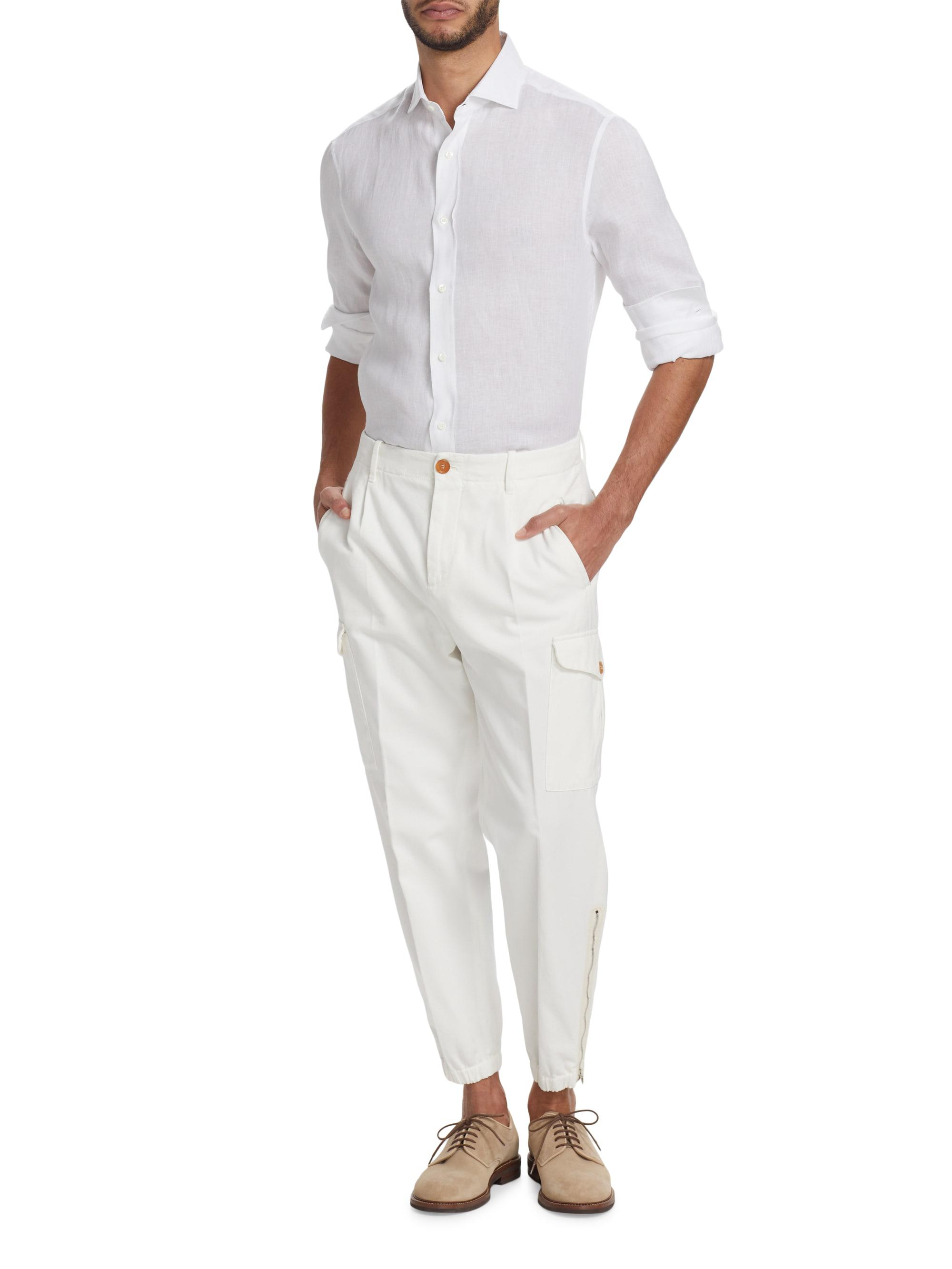 Linen Button-Front Shirt