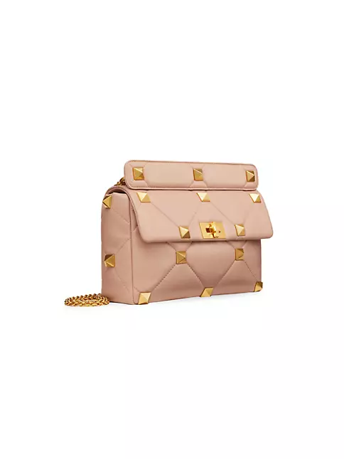Small Roman Stud The Handle Bag In Nappa for Woman in Rose