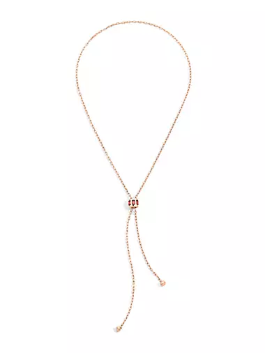 Iconica 18K Rose Gold & Garnet Lariat Necklace