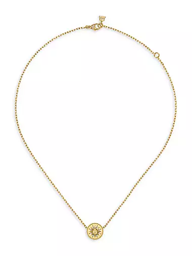 Celestial Orbit 18K Yellow Gold & 0.12 TCW Diamond Sun Pendant Necklace
