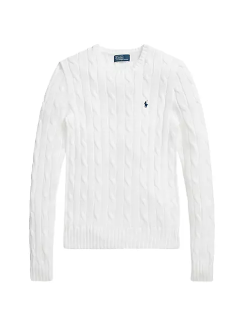 Shop Polo Ralph Lauren Julianna Cable-Knit Pima Cotton Sweater | Saks ...