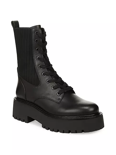 Shop Sam Edelman Evina Leather Combat Boots | Saks Fifth Avenue
