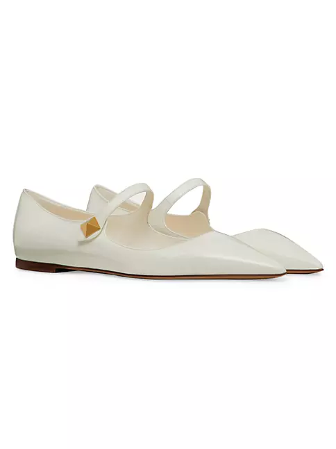 Shop Valentino Garavani Tiptoe Patent Leather Ballet Flats | Saks Fifth ...
