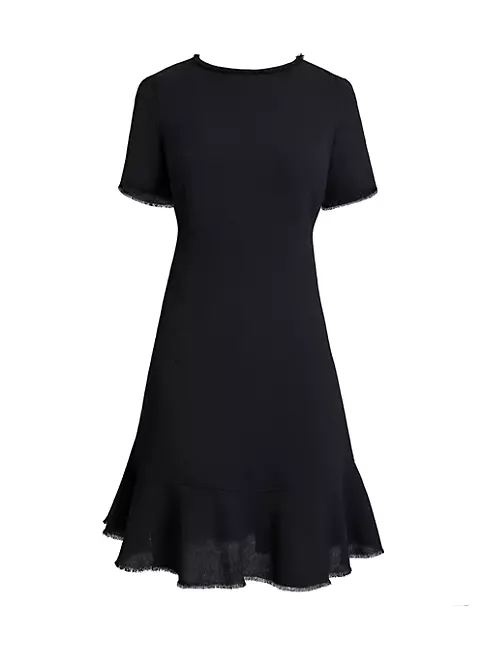 Shop Santorelli Short-Sleeve Sheath Wool Dress | Saks Fifth Avenue