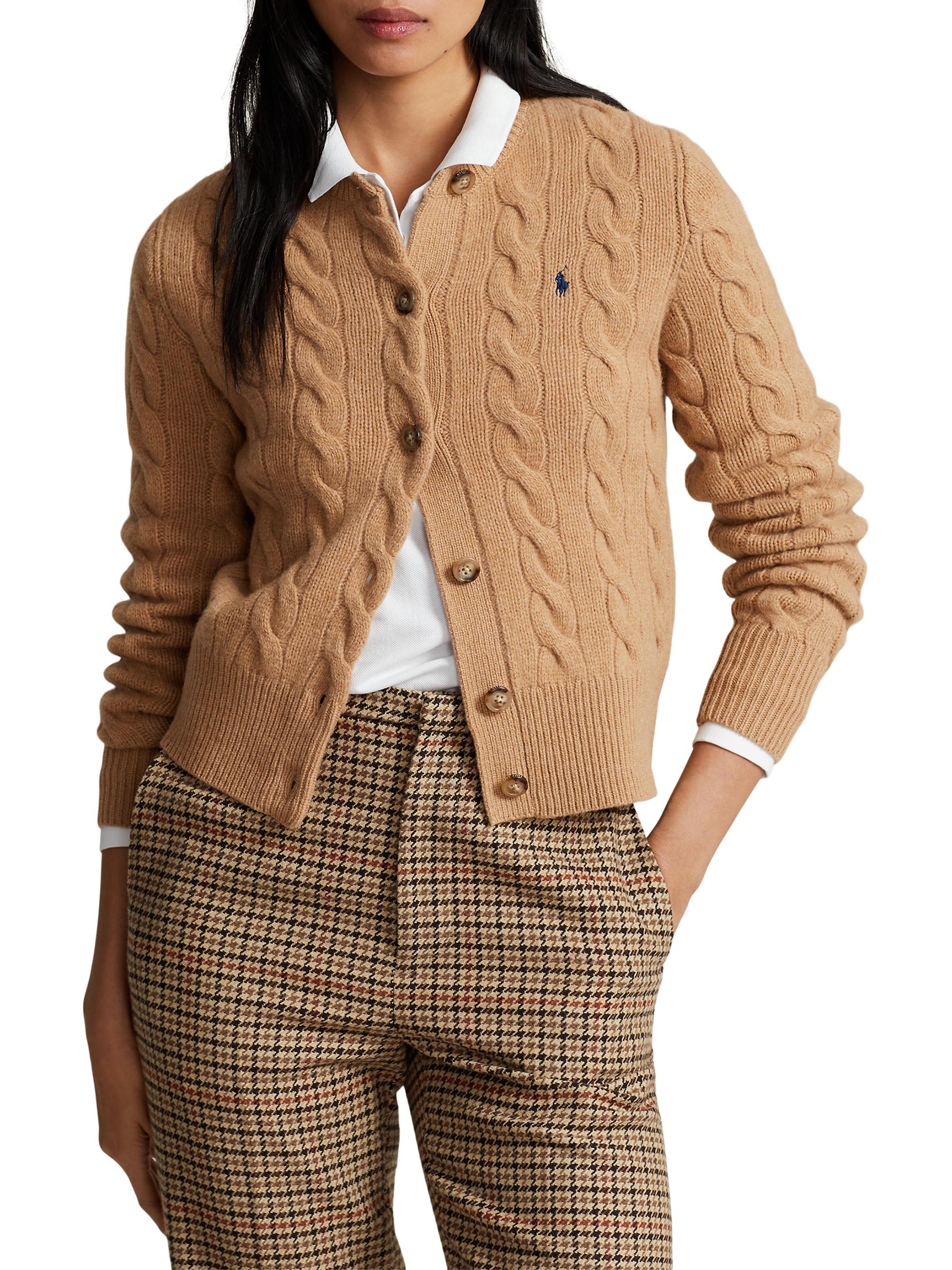 Shop Polo Ralph Lauren Cable-Knit Wool u0026 Cashmere Cardigan | Saks Fifth  Avenue