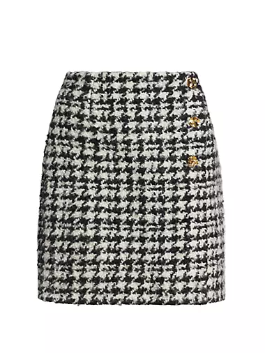 Mini Houndstooth A-Line Skirt