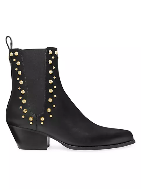 Shop MICHAEL Michael Kors Kinlee 50MM Studded Leather Ankle Booties ...