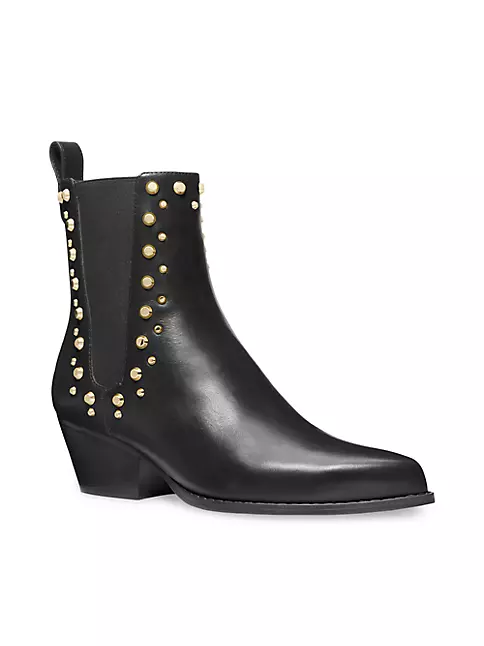 Shop MICHAEL Michael Kors Kinlee 50MM Studded Leather Ankle Booties ...