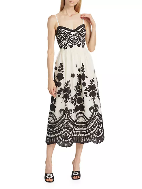 Shop Sea Joelle Lace Appliqué Midi-Dress | Saks Fifth Avenue