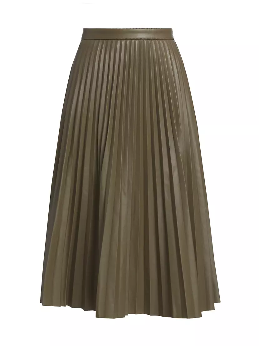 Shop Proenza Schouler White Label Pleated Faux Leather Midi-Skirt ...