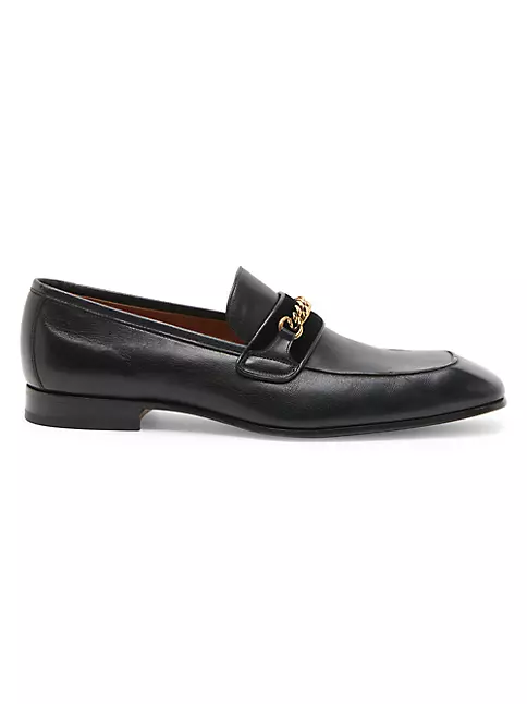 Shop TOM FORD Bailey Chain-Link Leather Loafers | Saks Fifth Avenue