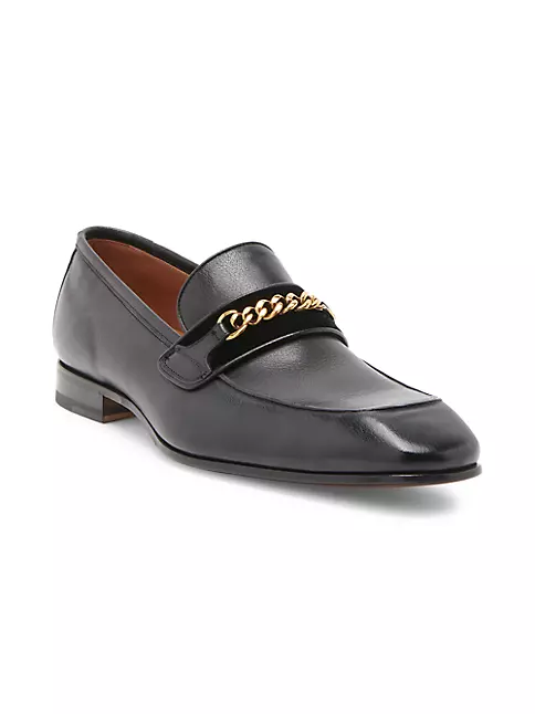Shop TOM FORD Bailey Chain-Link Leather Loafers | Saks Fifth Avenue