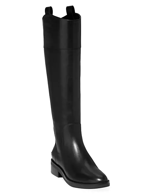 Shop Cole Haan Hampshire 25MM Leather Riding Boots | Saks Fifth Avenue