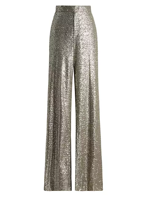Shop Ralph Lauren Collection High-Waisted Sequin Trousers | Saks Fifth ...