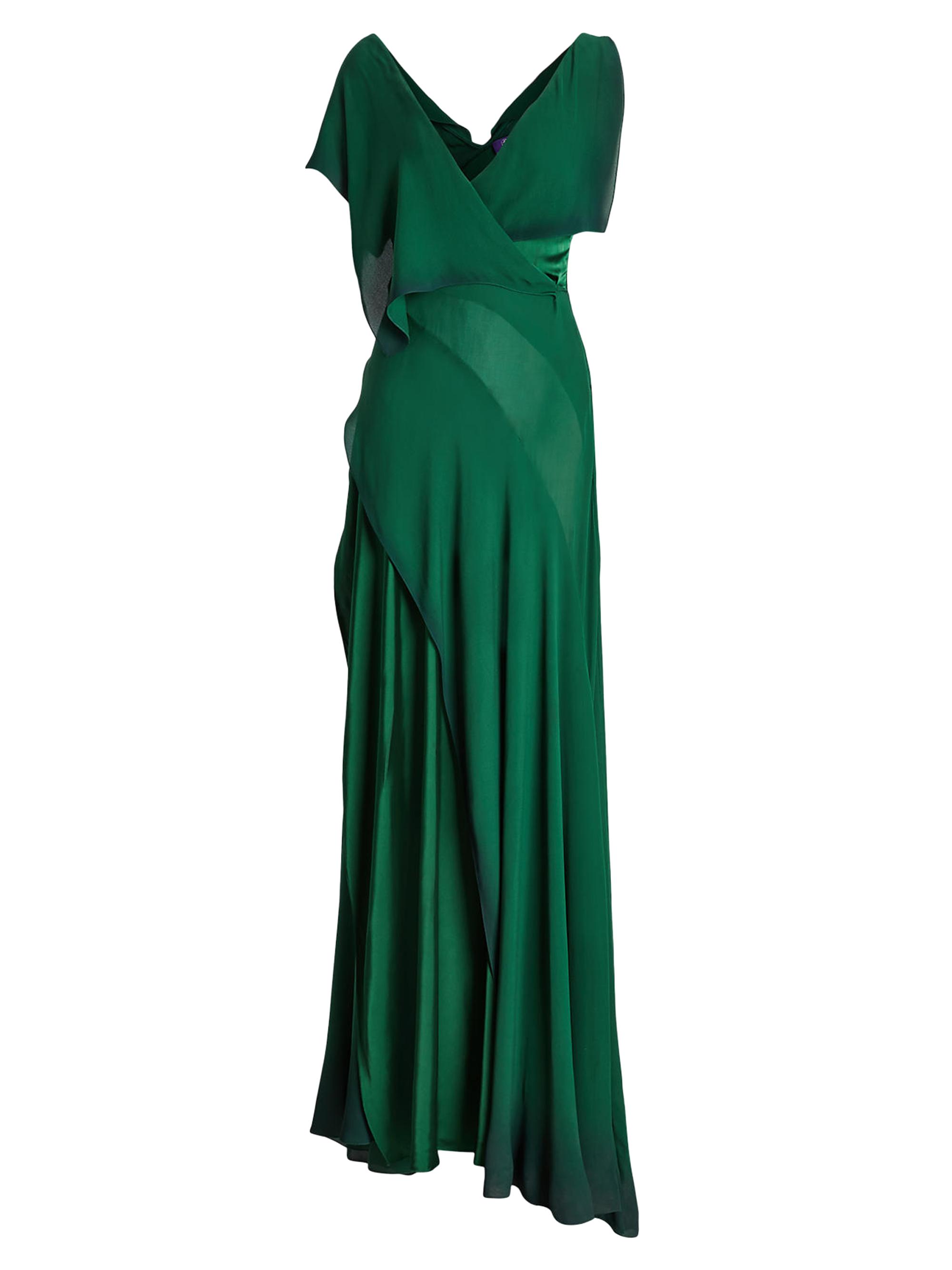 Shop Ralph Lauren Collection Draped Mulberry Silk Gown Saks