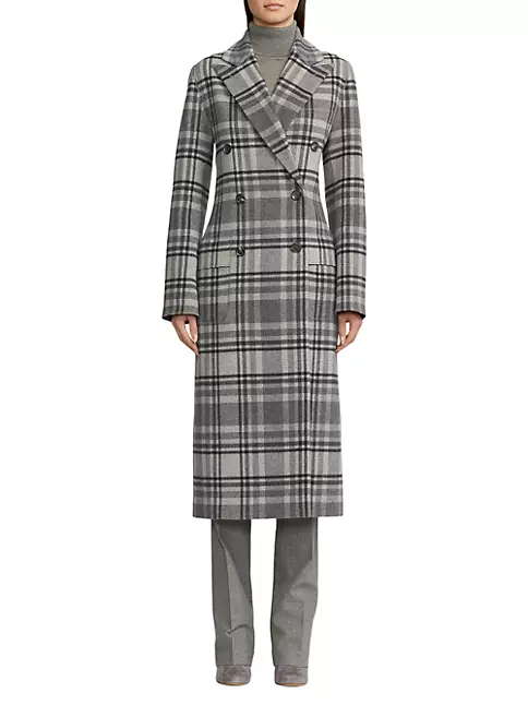 Shop Ralph Lauren Collection Connery Plaid Double-Face Wool Coat | Saks ...