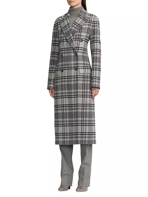 Shop Ralph Lauren Collection Connery Plaid Double-Face Wool Coat | Saks ...