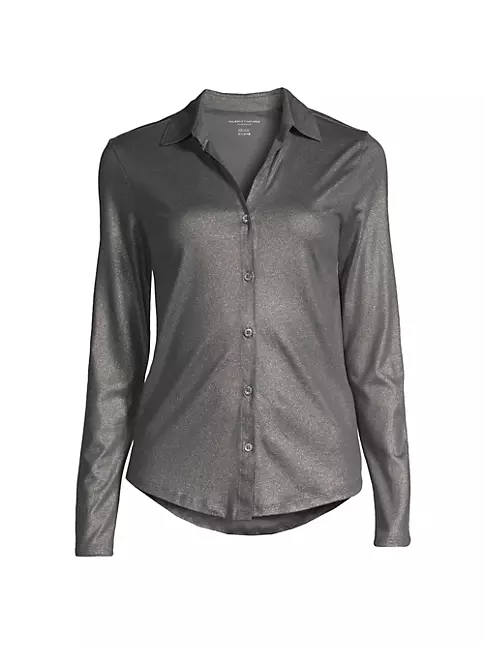 Shop Majestic Filatures Metallic Button-Front Shirt | Saks Fifth Avenue