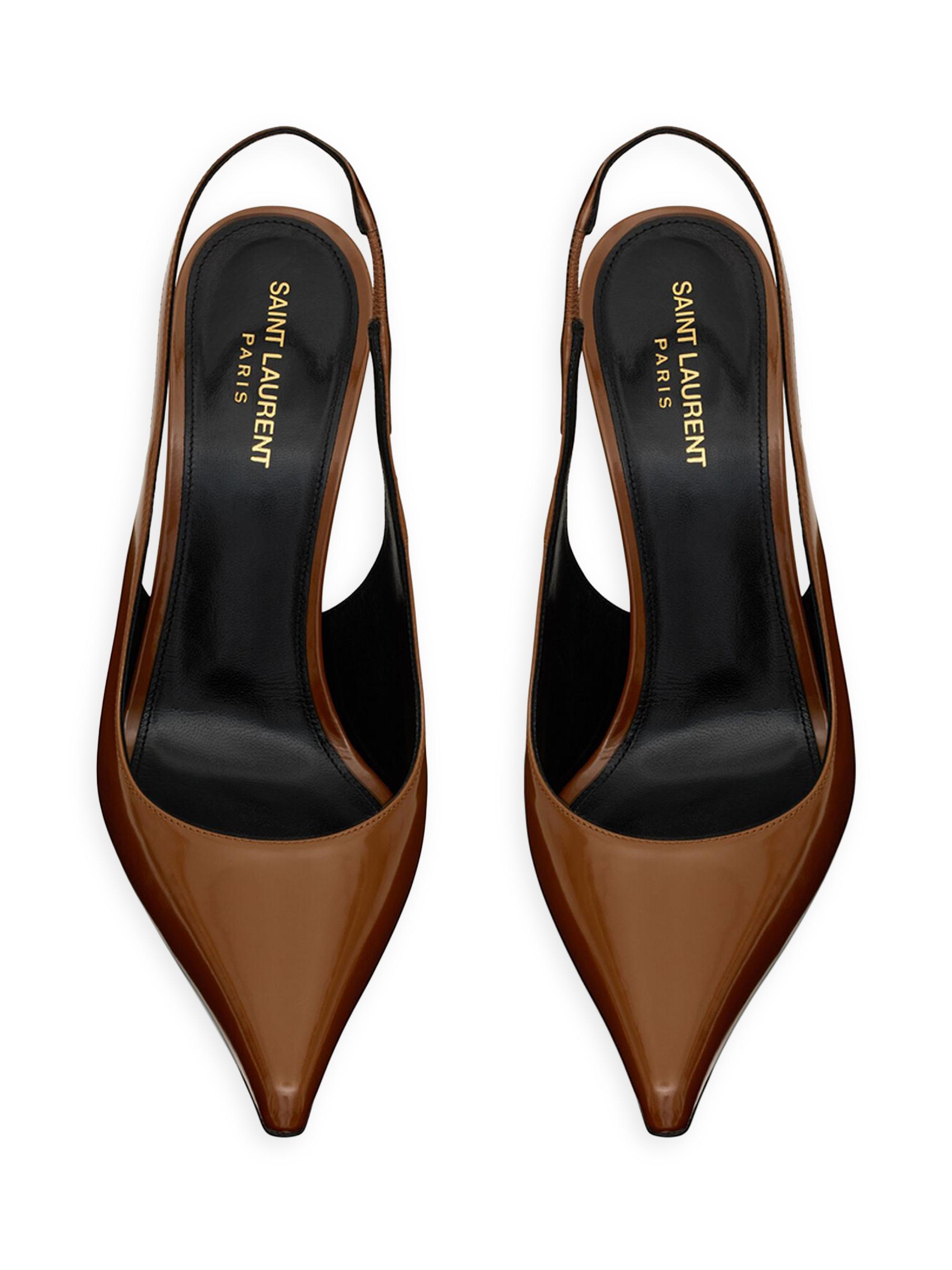 Vendome Slingback Pumps In Glazed Leather