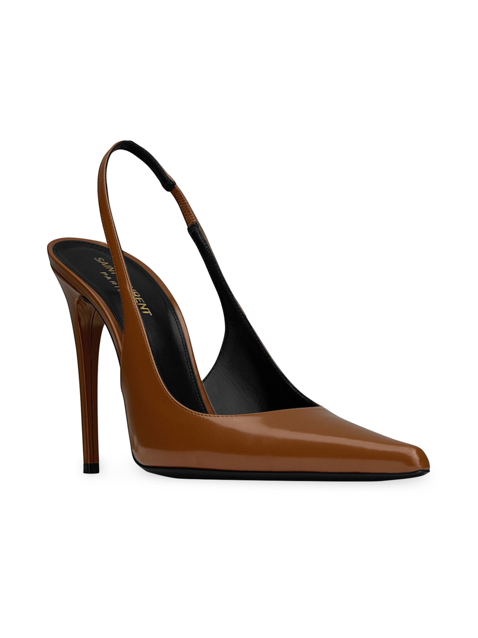 Vendome Slingback Pumps In Glazed Leather