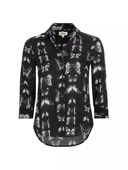 Shop L'AGENCE Camille Butterfly Print Shirt | Saks Fifth Avenue