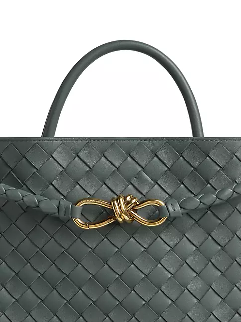 Shop Bottega Veneta Large Andiamo Intrecciato Leather Top Handle Bag ...