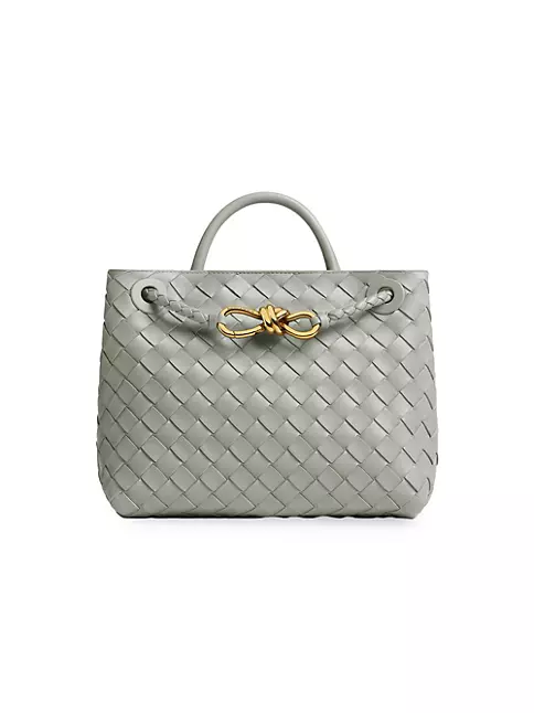 Shop Bottega Veneta Small Andiamo Intrecciato Leather Top Handle Bag ...