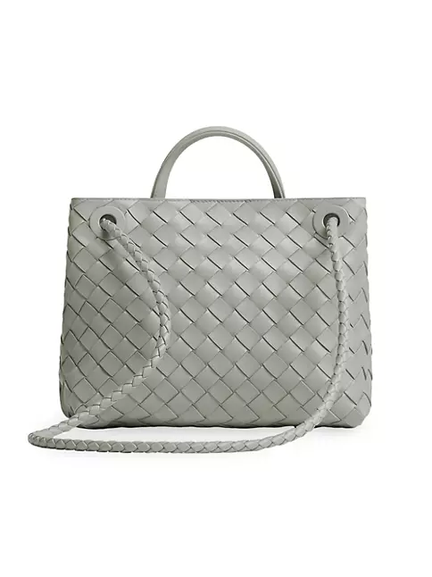 Shop Bottega Veneta Small Andiamo Intrecciato Leather Top Handle Bag ...