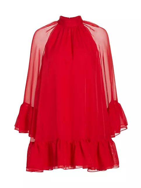 Shop Alice + Olivia Ema Chiffon Babydoll Dress | Saks Fifth Avenue