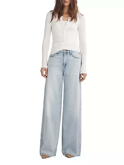 Shop rag & bone Featherweight Sofie Wide-Leg Jeans | Saks Fifth Avenue