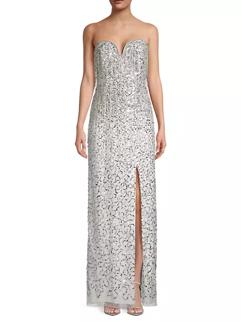 Shop Liv Foster Strapless Sequin Column Gown | Saks Fifth Avenue