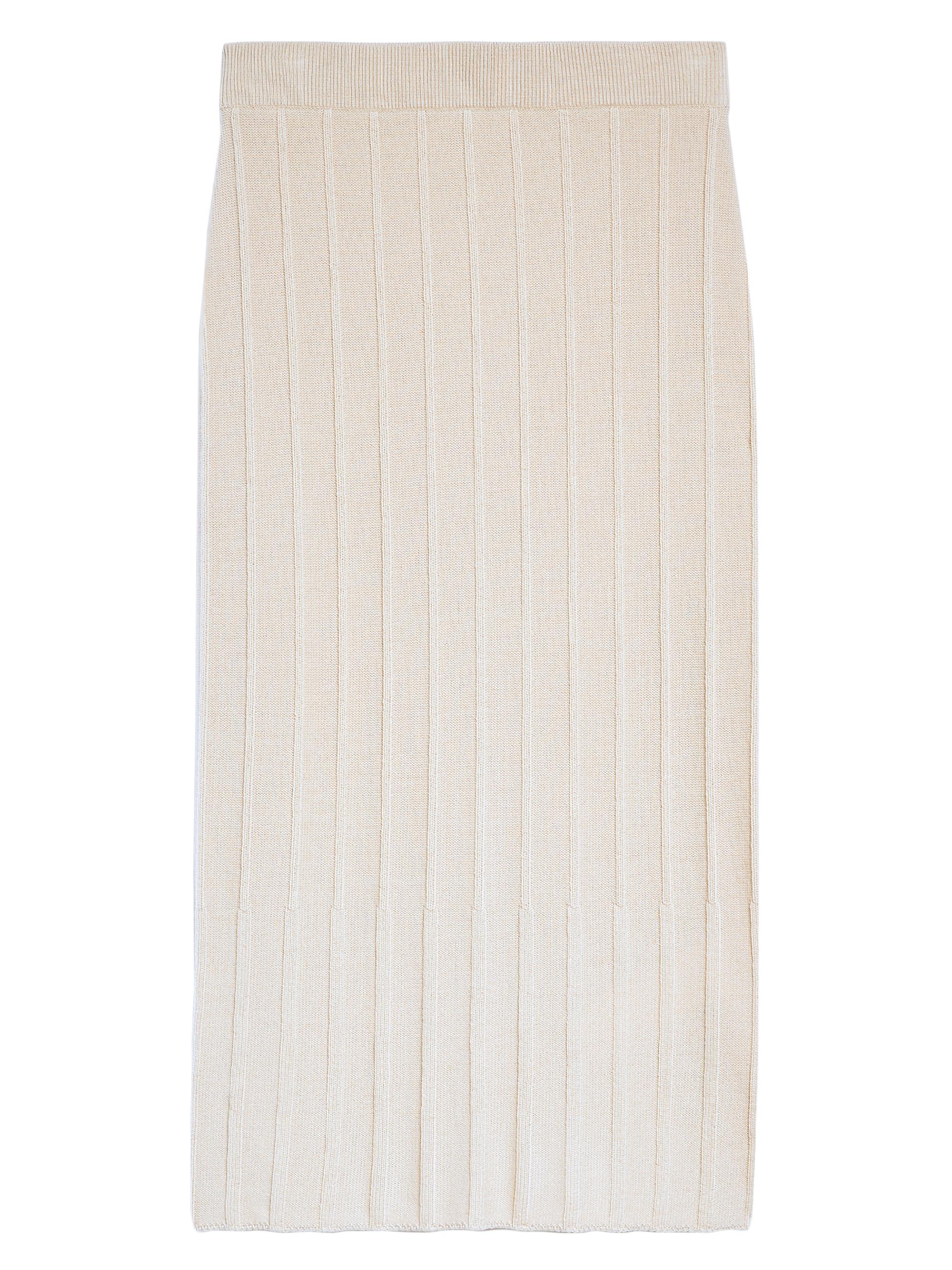 Wool Rib-Knit Midi-Skirt