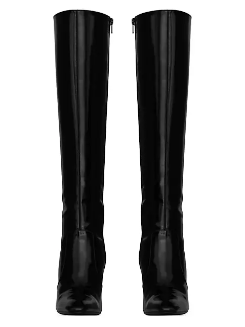 Shop Saint Laurent Auteuil Boots In Glazed Leather | Saks Fifth Avenue