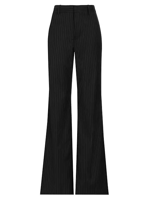 Shop Alice + Olivia Oliver Pinstripe Flare High-Rise Trousers | Saks ...