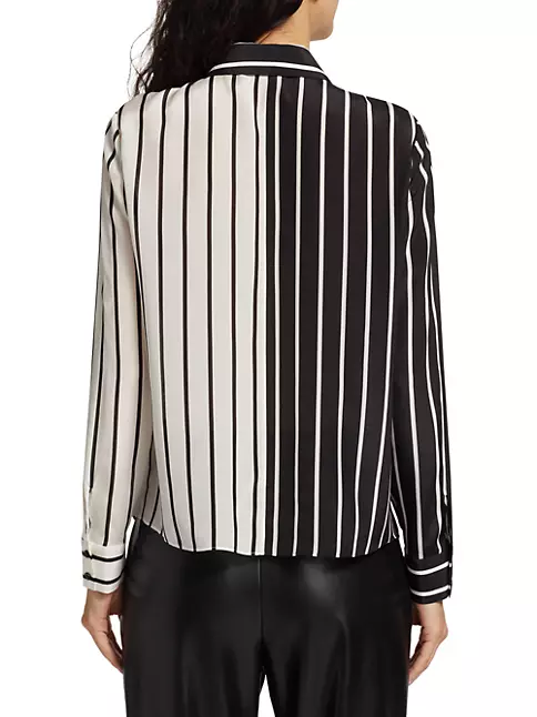 Shop Alice + Olivia Willa Colorblocked Silk Shirt | Saks Fifth Avenue