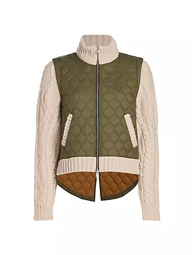 Patra Quilted Wool-Blend Mixed-Media Jacket