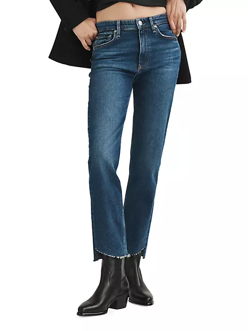 Shop rag & bone Harlow Mid-Rise Straight Leg Jeans | Saks Fifth Avenue